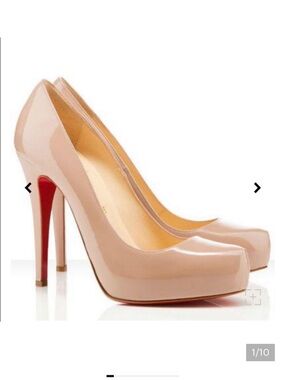 Christian Louboutin Rolando Nude 120 Red Sole Platform Pump